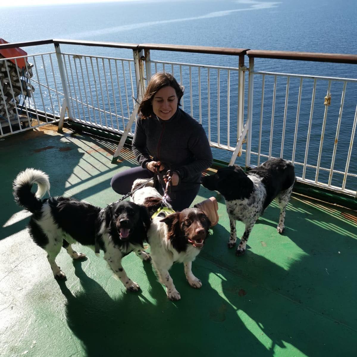 On the ferry with Jedi, Zoco & Nana